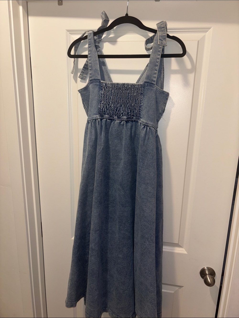Light Wash Denim A-Line Dress - Picture 8 of 13